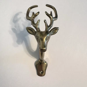 Vintage PFW Brass Deer Buck Stag Wall Coat Hat Hanger Taiwan - Picture 1 of 8