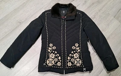 Chaqueta de esquí Bogner Goan Thylmann abrigo negro plumón de ganso para mujer 6 pequeña mediana  Foto 1 de 4