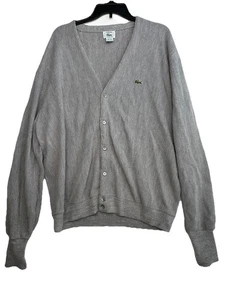 Vintage Izod Lacoste Strickjacke Pullover Herren B2XL grau 100 % Orlon Acryl Made in USA - Bild 1 von 8