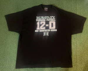 Hawaii Rainbow Warriors 2007 12-0 Undefeated Season Black Shirt Size 2XL Champs - Bild 1 von 5