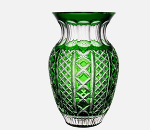 Jarrón Waterford Cristal Fleurología Molly Esmeralda Firmado Ramo 12" - Imagen 1 de 4