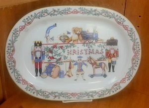 Block Spal WHIMSY CHRISTMAS 15" Oval Serving platter, 15 7/8", Portugal, EUC - Picture 1 of 10