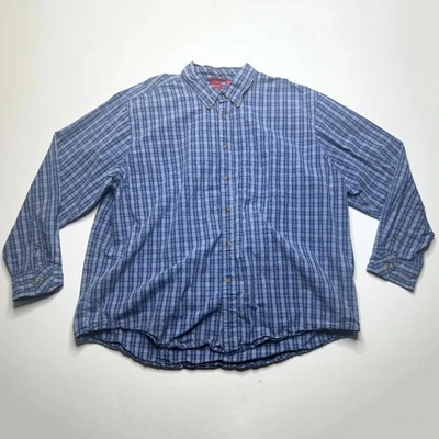 Arrow USA 1851 Men’s XXL Blue Plaid Button Down Long Sleeve 100% Cotton Shirt - Image 1 of 4