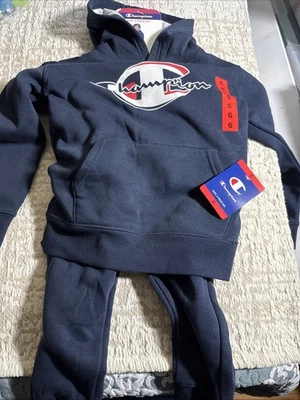 Champion Boys 2 Piezas Sudadera/Pantalones Atléticos Polar Conjunto Azul/Rojo/Blanco 6 Nuevo con Etiquetas Foto 1 de 4