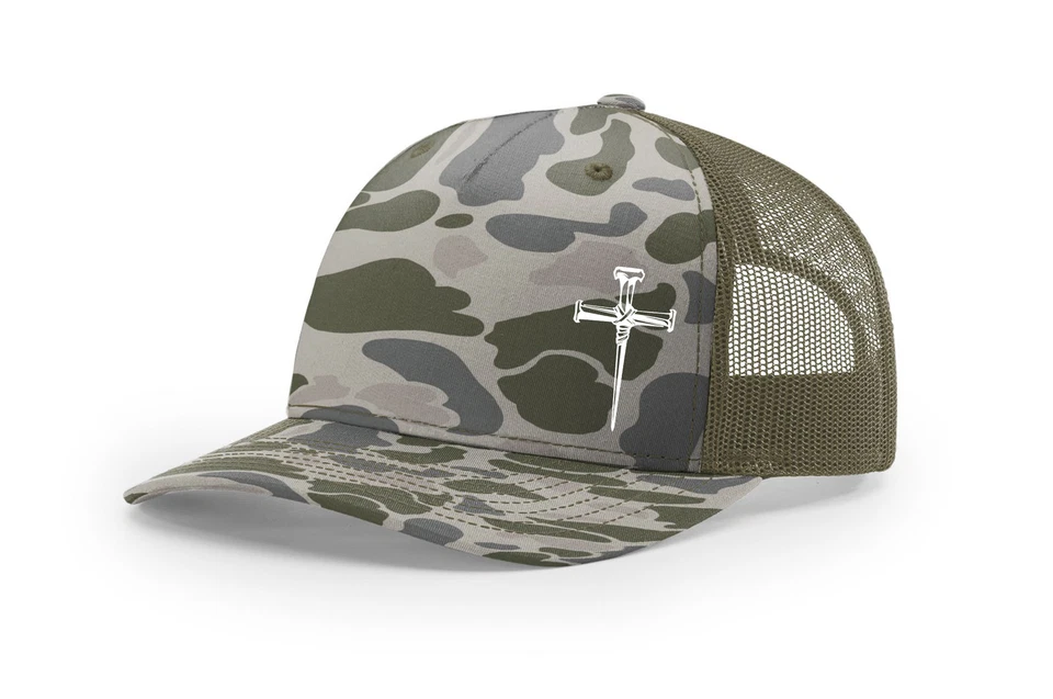 Мужская христианская вера крест ногтей вышитая сетка назад водитель грузовика шляпа, океан - Изображение 1 из 1