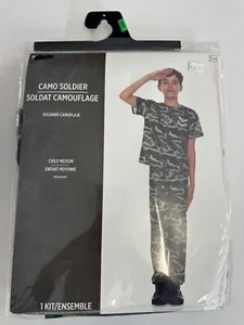 Camo Army Soldier Halloween Costume Camouflage Boys Child Medium 6-8 - Picture 1 of 3