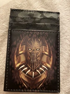 Black Panther Front Pocket Card Holder Wallet Killmonger Marvel Comics Bioworld - Picture 1 of 4