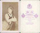 Claudius Couton, Vichy, Jolie Femme Brune Très À La Mode, Circa 1870 Cdv Vintage