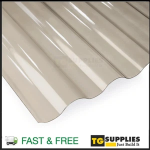 High Impact Bronze Polycarbonate Corrugated Roofing Sheets Panels - UV Filter - Picture 1 of 2