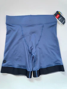 TYR Women's LARGE Storm Blue Black SOLID Swimsuit Jammer Shorts Durafast UV New - Picture 1 of 6