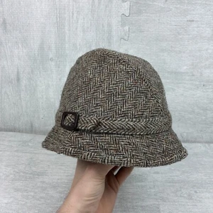 Harris Tweed Hand Woven Bucket Hat Cap Adult Wool Scotland Knit Houndstooth - Picture 1 of 7