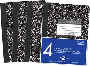 Roaring Spring Hard Cover Composition Book, 4 Pack, 9.75" x 7.5" 80 Sheets, - Picture 1 of 11