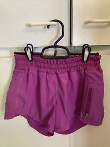 Lululemon Tracker Style Shorts Longer Inseam Size 4 Purple Magenta Women's Short