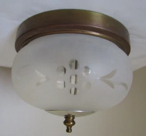 Vintage John C. Virden Ceiling Hallway Closet Frosted Globe Light Fixture V-292 - Picture 1 of 19