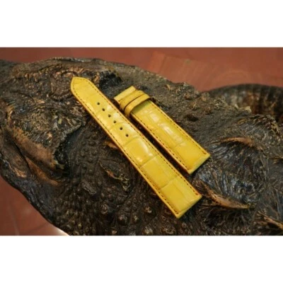Correa de reloj de cuero de cocodrilo genuino hecha a mano 18 mm/24 mm Foto 1 de 3