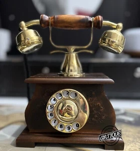 Antique Style Decorative Wooden Rotary Dial Telephone Non-Working Victorian Look - Bild 1 von 7