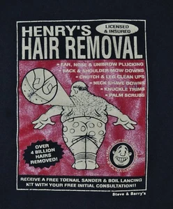 t-shirt 2xlarge henrys hair removal funny dermotologist 25 inches pit to pit - Afbeelding 1 van 3