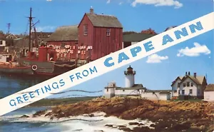 Eastern Point Light Gloucester Rockport Massachusetts Posted 1964 Postcard - Picture 1 of 2