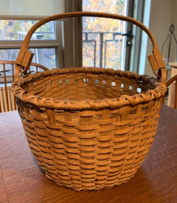 ANTIGUA CESTA AMERICANA CON MANGO OSCILANTE Circa 1850-1880 Foto 1 de 4