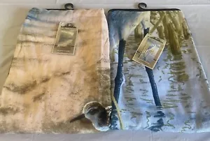 Biederlack Beach Towels Lot Of 2 by Artist James Hautman Nature Scenes NEW - Picture 1 of 5