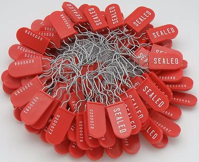 AZIPPYSALE 100 Red Wire Padlock Tamper Evident Safety Lock Electric Meter Tag Security Seal