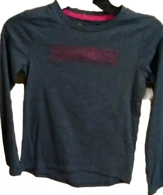 Carhartt Girls Size 6 Long Sleeve Shirt Gray With Pink Carhartt - Image 1 of 2