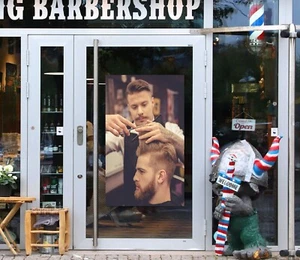 3D Man Hair Cut I1217 Barber Shop Window Stickers Vinyl Wallpaper Wall Murals Ho - Picture 1 of 11