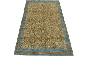 Ziegler Rug 6′ x 9’1” Blue Wool Traditional Hand-Knotted Oriental Carpet - Picture 1 of 15