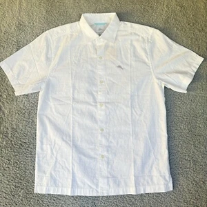 Camicia bianca uomo Tommy Bahama media cotone manica corta con bottoni - Foto 1 di 12