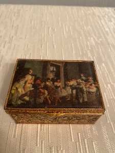 VINTAGE METAL TRINKET BOX FEATURES - "THE DANCING CLASS BY DEGAS" - Picture 1 of 7