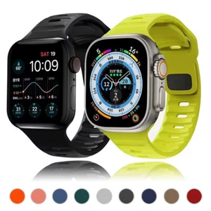 Cinturino Bracciale Silicone Cinturino iWatch per Apple Watch Cinturino Serie Ultra 8 7 6 5 SE - Foto 1 di 35