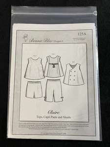 Bonnie Blue Designs CLAIRE- #125A Top,Capri,Shorts (6,12,18,24 mo) NEW UNCUT FF - Picture 1 of 2