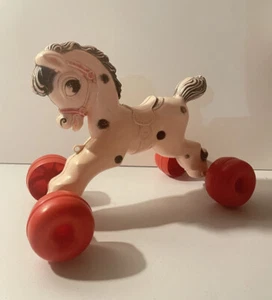 Vintage Antique Plastic Riding Horse Early Model Flawed - Picture 1 of 8