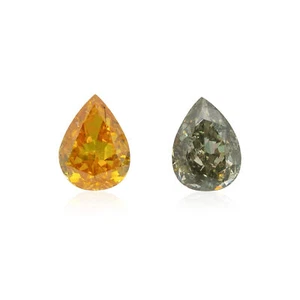 Juego de 2 diamantes sueltos naturales de 0,21 quilates, joyas hechas a mano de lujo verde naranja - Imagen 1 de 5