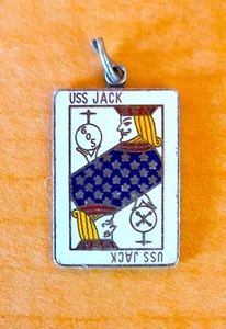 USS JACK SSN 605 U-Boot Silber & Emaille Anhänger Charm - Bild 1 von 2