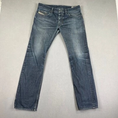 Jeans Diesel Masculino 34x32 Azul Safado Ajuste Regular Perna Reta 008Z8 Cowboy Western - Imagem 1 de 4