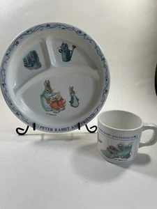 Vintage Eden Peter Rabbit and Friends Divided Plastic Plate Cup Set 1990s - Picture 1 of 10