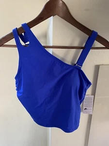 Lands’ End Swim Tankini Padded Top Asymmetrical Women Small 6-8 Blue NWT Lycra - Picture 1 of 9