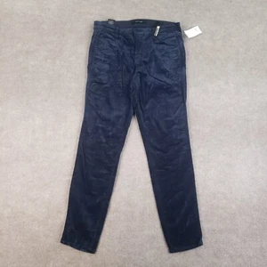 J Brand Pants Women Size 30 Blue Dark Iris Stretch Zion Mid Rise Velvet Straight - Picture 1 of 19