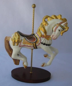CABALLO MELENA DE ORO Franklin Mint Tesoro de Carrusel Arte Porcelana 1914 Caja Certificado de Autenticidad - Imagen 1 de 12