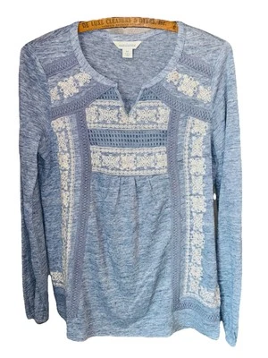 Top Sundance 100% Lino XS Boho Floral Bordado Cottagecore Festival Campesino Foto 1 de 4