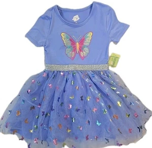 Extremely Me Girls 5/6 Small S Purple Periwinkle Butterfly Easter Dress NWT - Picture 1 of 4
