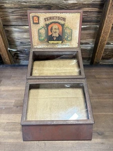 Antikes TENNYSON 5c ZIGARREN Laden Vitrinenschild PROP MAZER-CRESSMAN - Bild 1 von 23