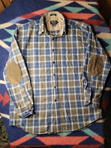 Pendleton Trail Flanellhemd Herren Large Wolle Knopfleiste blau braun kariert LS lesen - Bild 1 von 8
