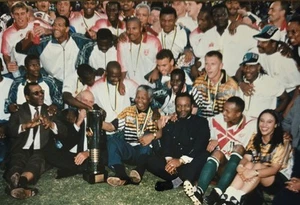 Nelson Mandela As South Africa Wins Only Africa Cup 1996 Original Type 1 Photo - Picture 1 of 2