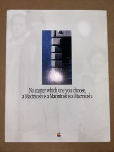 1989 Apple Macintosh Product Line Brochure/Poster 8-1/2x11 Folded 17x22 Open. - Zdjęcie 1 z 13