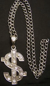 DOLLARO USA COLLANA CATENA CIONDOLO RAP HIP HOP STRASS - Picture 1 of 1