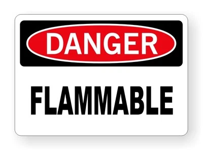 DANGER - Flammable Vinyl Decal / Sticker / Fire Safety Paint Cabinet Label 2x3