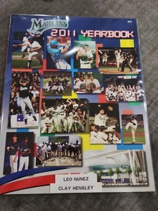 2011 Marlins Yearbook Autographed By Leo Nunez And Clay Hensley - Picture 1 of 3