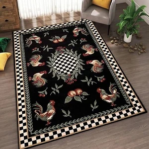 Contemporary Modern Chicken Area Rug for Bedroom Retro Native Farm Rooster Ru... - Picture 1 of 5